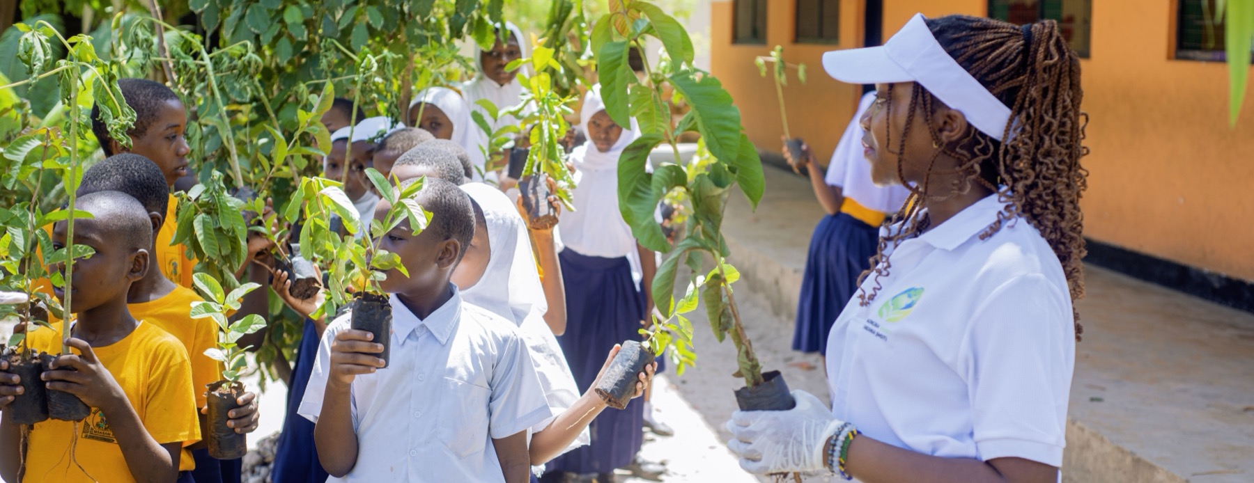 Community members planting a tree